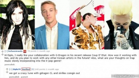 G-Dragon и CL работают с Diplo и Skrillex