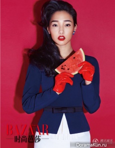 Bai Baihe для Harper’s Bazaar January 2014