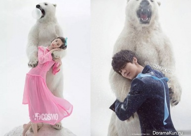 Luhan и Kiko Mizuhara для Cosmopolitan December 2015