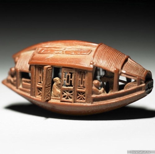 China . Boat from olive pits