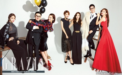 Son Dam Bi, Jang Do Yeon, Stephanie Lee для Grazia December 2015